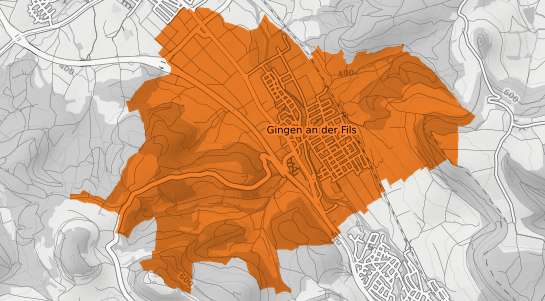 Mietspiegelkarte Gingen an der Fils